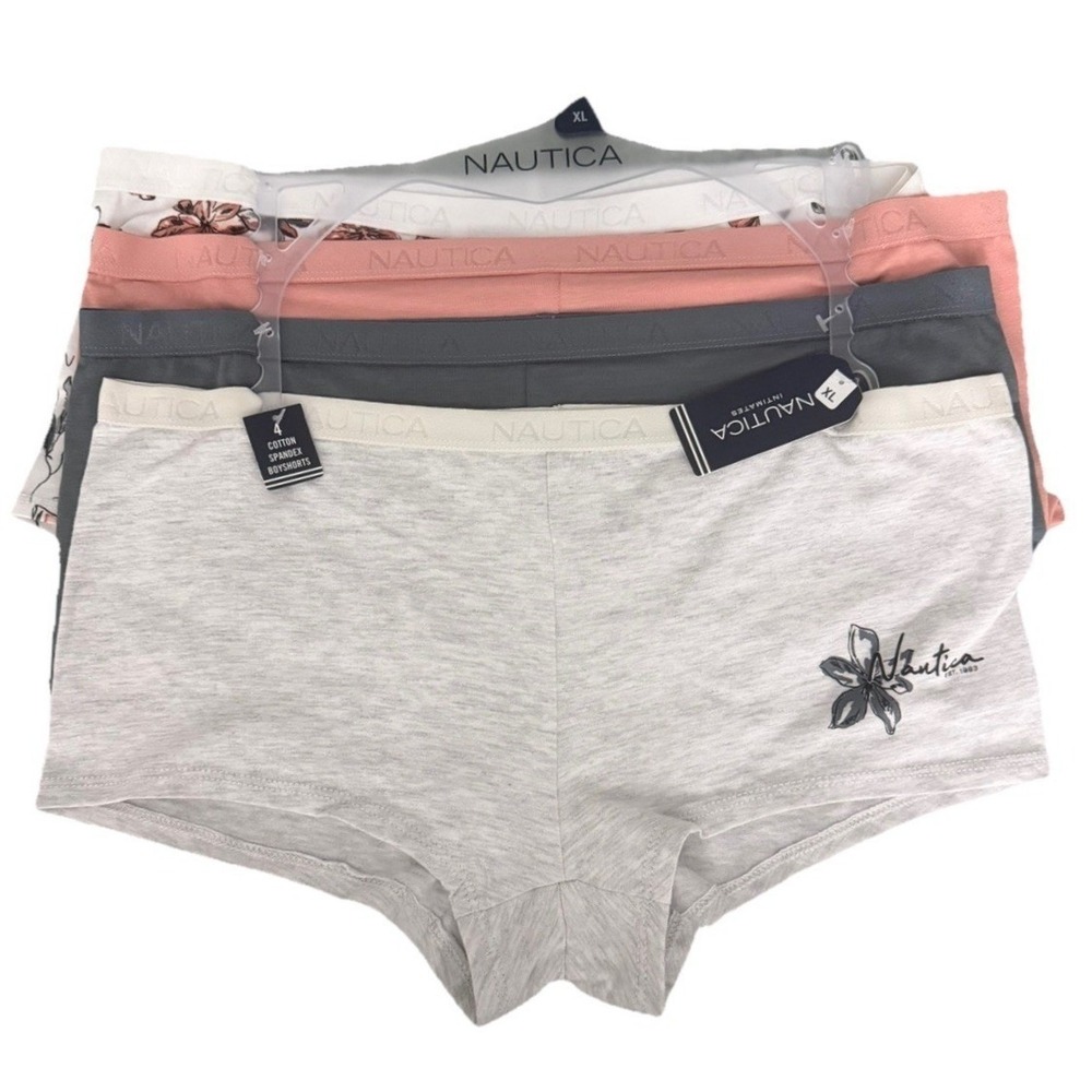Náutica Women's 4 Pack Of The Cotton Spandex Boyshort Underwear Size XL New